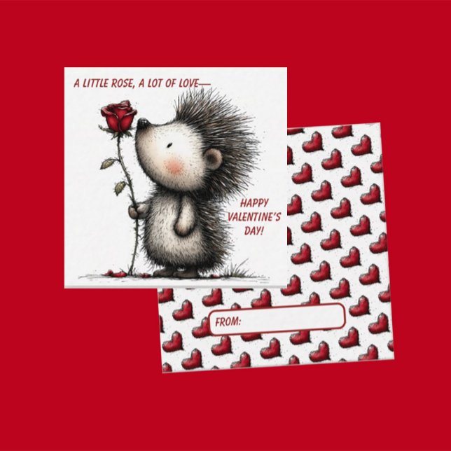 Sweet Hedgehog Valentine Card  Mitteilungskarte (Von Creator hochgeladen)