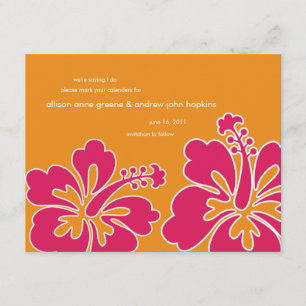 Sweet Hibiskus Save the Date Einladungskarte