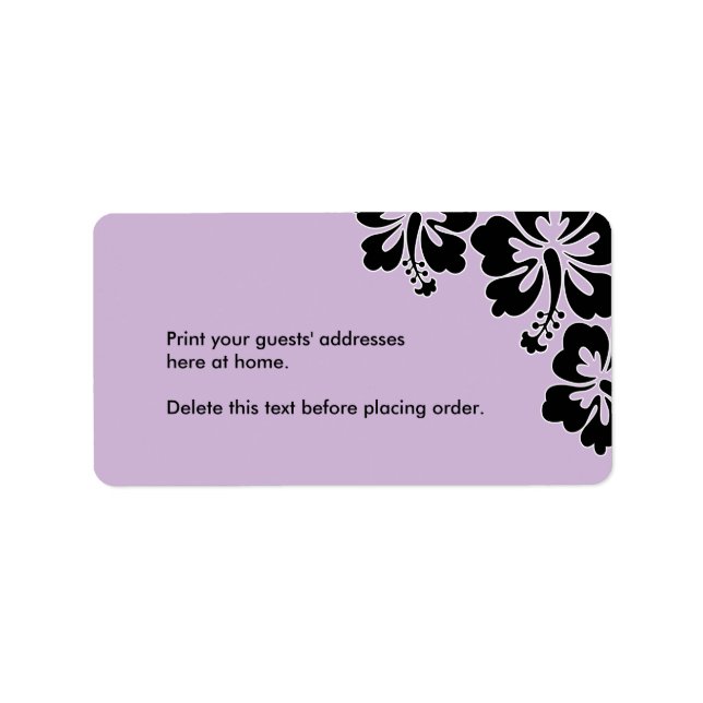 Sweet Hibiskus Wedding Custom Address Label Adressaufkleber (Vorne)