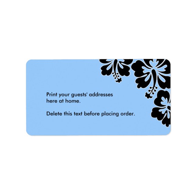 Sweet Hibiskus Wedding Custom Address Label Adressaufkleber (Vorne)