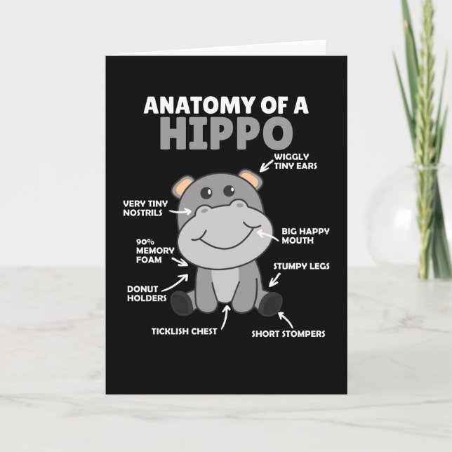 Sweet Hippo Statement Anatomie eines Hippo Karte (Vorderseite)