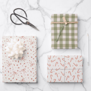 Sweet Holiday Charm Wrapping Paper Set Geschenkpapier Set