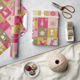 Sweet Holiday Patchwork Weihnachtsmuster Geschenkpapier