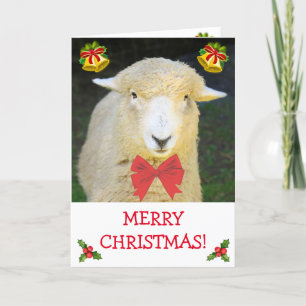Sweet Holiday Sheep & Bow Krawatte Weihnachtskarte Feiertagskarte