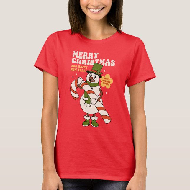 Sweet Holiday wünscht sich ein Candy Cane Weihnach T-Shirt (Vorderseite)