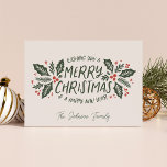 Sweet Holly Berry Vintag Weihnachten außerhalb des<br><div class="desc">Diese festliche und schicke Urlaubskarte mit original handgezeichnet Winterfolien mit hübscher Typografie mit Vintagen Farben.</div>
