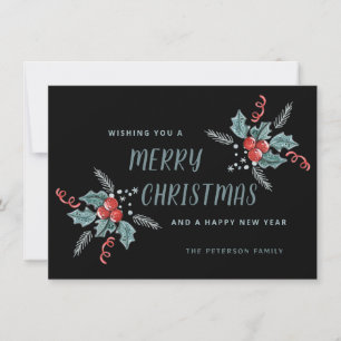 Sweet Holly Berry Weihnachten Non-Foto Black