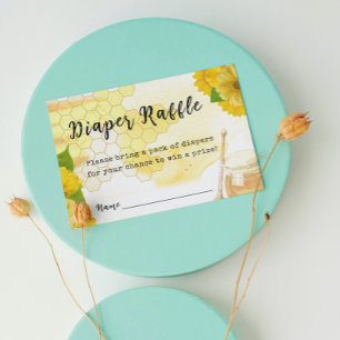 Sweet Honey and Bee Baby Shower Diaper Raffle Game Visitenkarte