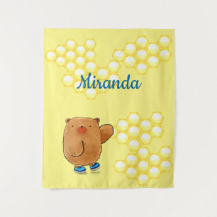 Sweet Honey Bear Wandteppich