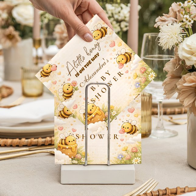 Sweet Honey Bee Baby Shower Baby Shower Serviette (Von Creator hochgeladen)