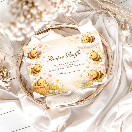 Sweet Honey Bee Baby Shower Diapper Raffle Begleitkarte