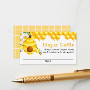 Sweet Honey Bee Diaper Raffle Card Begleitkarte