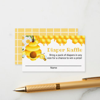 Sweet Honey Bee Diaper Raffle Card Begleitkarte