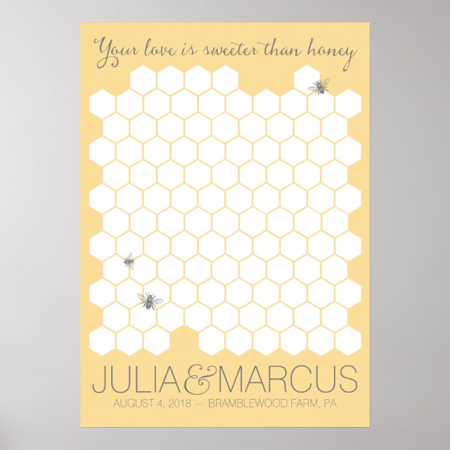 Sweet Honey Bee Guestbook Poster - WÄHLENFARBE (Vorne)