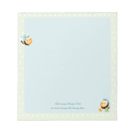 Sweet Honey Bee Illustration Kids Notepad Notizblock