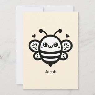 Sweet Honey Bee - Kawaii Kinderzimmer Line Art Einladung