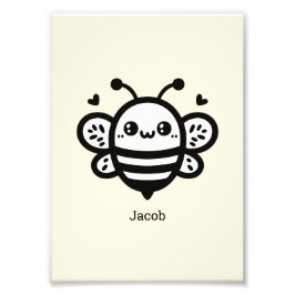 Sweet Honey Bee - Kawaii Kinderzimmer Line Art Fotodruck