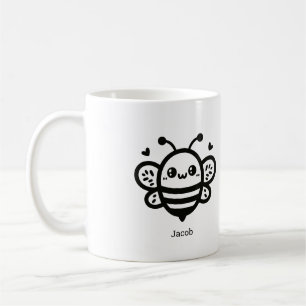 Sweet Honey Bee - Kawaii Kinderzimmer Line Art Kaffeetasse