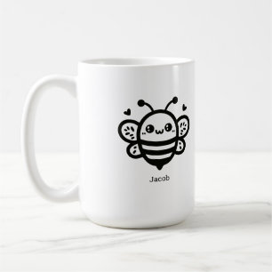 Sweet Honey Bee - Kawaii Kinderzimmer Line Art Kaffeetasse