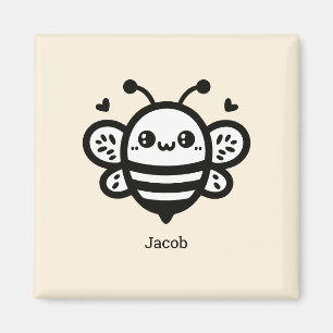 Sweet Honey Bee - Kawaii Kinderzimmer Line Art Magnet