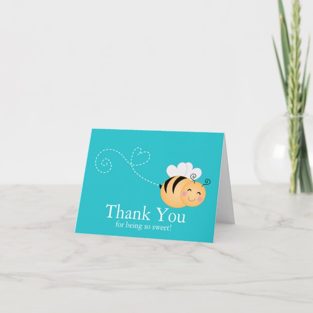 Sweet Honey Bumble Bee Vielen Dank Note Card Dankeskarte (Vorderseite)