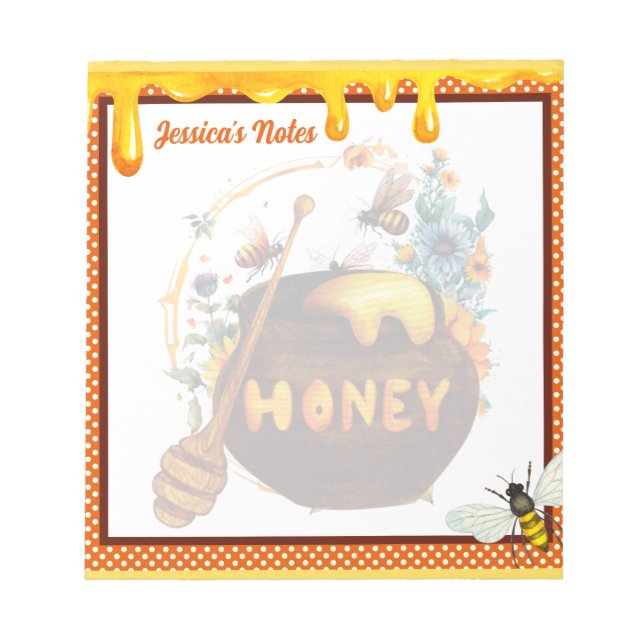 Sweet Honeybee Baby Dusche Notizblock (Vorderseite)