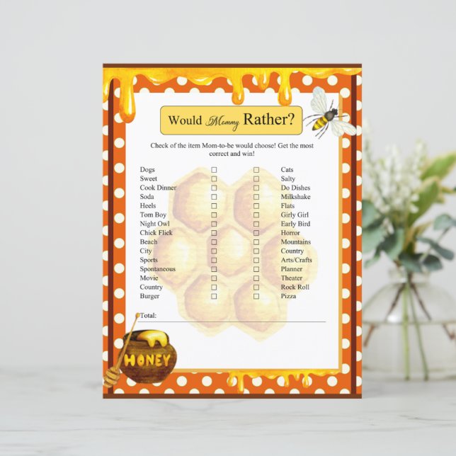 Sweet Honeybee Baby Dusche würde Mommy eher Spiel (Stehend Vorderseite)