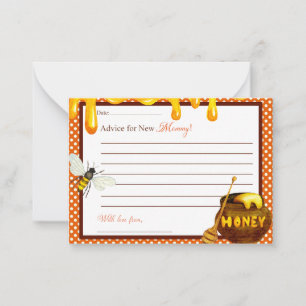 Sweet Honeybee Baby Shower Advice for Mommy Card Mitteilungskarte