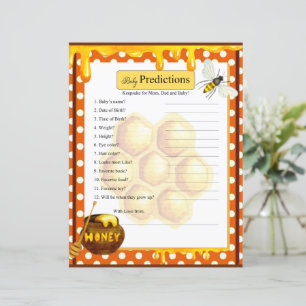 Sweet Honeybee Baby Shower Baby Predication Game