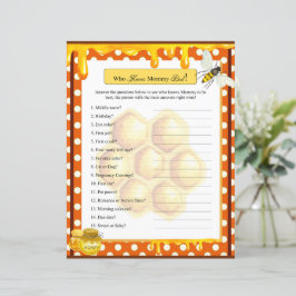 Sweet Honeybee Baby Shower kennt Mommy Game