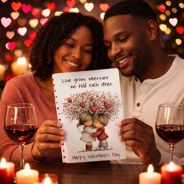 Sweet Hugging Sweethearts Valentine Card Feiertagskarte (Von Creator hochgeladen)