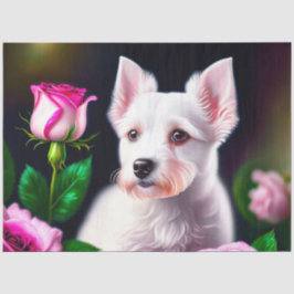 Sweet Hund und Rose Seidenpapier
