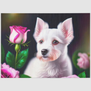 Sweet Hund und Rose Seidenpapier