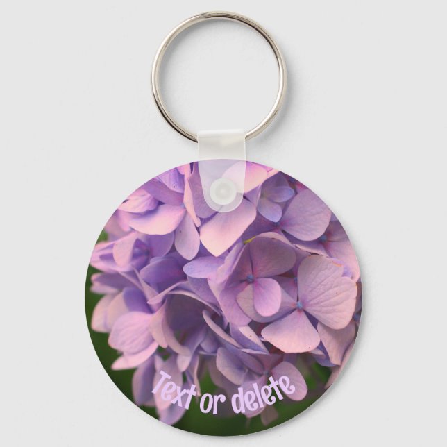 Sweet Hydrangea Blume Personalisiert Schlüsselanhänger (Vorderseite)