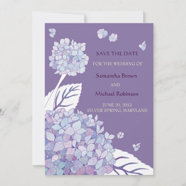 Sweet Hydrangeas Hochzeit speichern das Datum Einl Save The Date (Vorderseite)