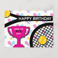 Sweet I Liebe Tennis pink und blau Tennis Geburtst