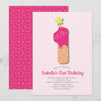 Sweet Ice Cream 1. Geburtstag Einladung