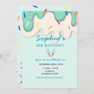 Sweet Ice Cream Birthday Einladung
