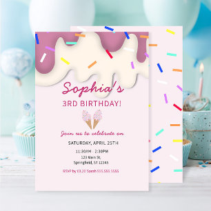 Sweet Ice Cream Birthday Einladung
