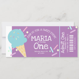 Sweet Ice Cream Sprinkles Geburtstag Ticket Party Einladung