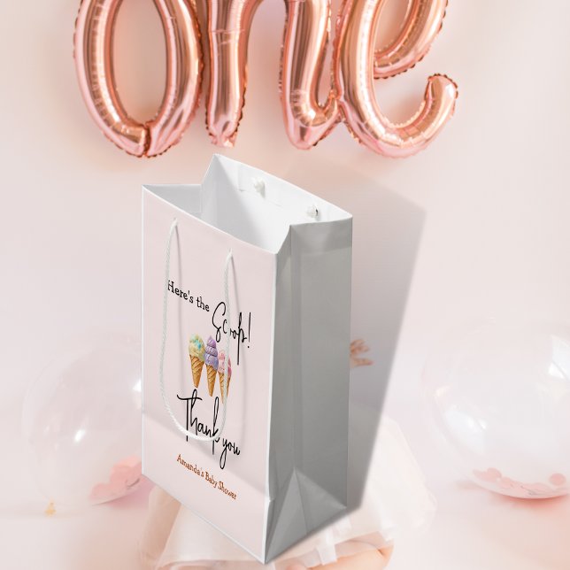 Sweet Ice Cream Summer Here Scoop Baby Dusche Mittlere Geschenktüte (Von Creator hochgeladen)