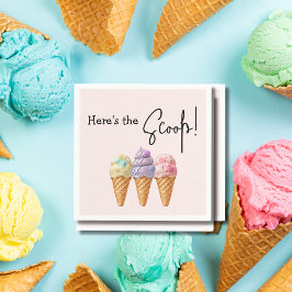 Sweet Ice Cream Summer Here Scoop Baby Dusche Serviette