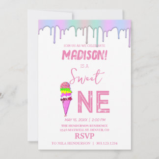 Sweet Ice Creme Regenbogenfarben, Einladung