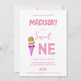 Sweet Ice Creme Regenbogenfarben, Einladung