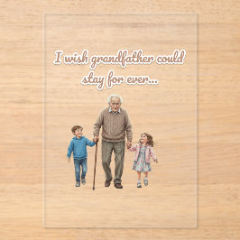 Sweet illustration grandfather And Grandchildren Acryleinladungen
