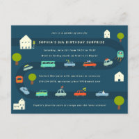 Sweet Illustriert Car Birthday Parade Einladung