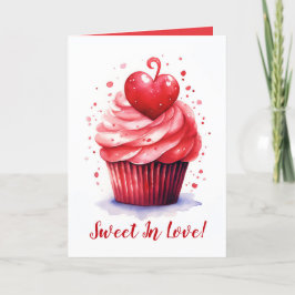 Sweet in Liebe Herz Cupcake Valentinstag Card Feiertagskarte
