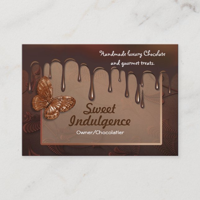 Sweet Indulgence Business Card für Chocolatiers Visitenkarte (Vorderseite)