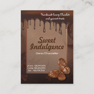 Sweet Indulgence Business Card für Chocolatiers Visitenkarte