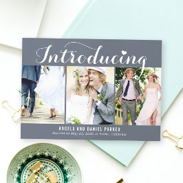Sweet Introduction EDITABLE COLOR Wedding Announce Dankeskarte